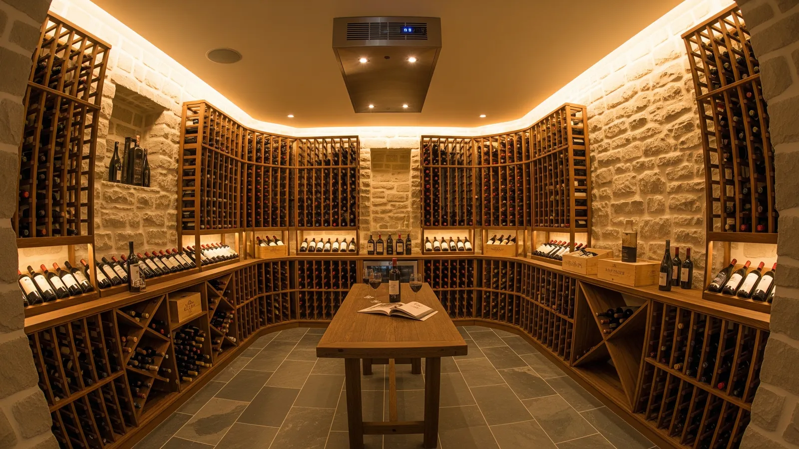 Custom residential wine cellar