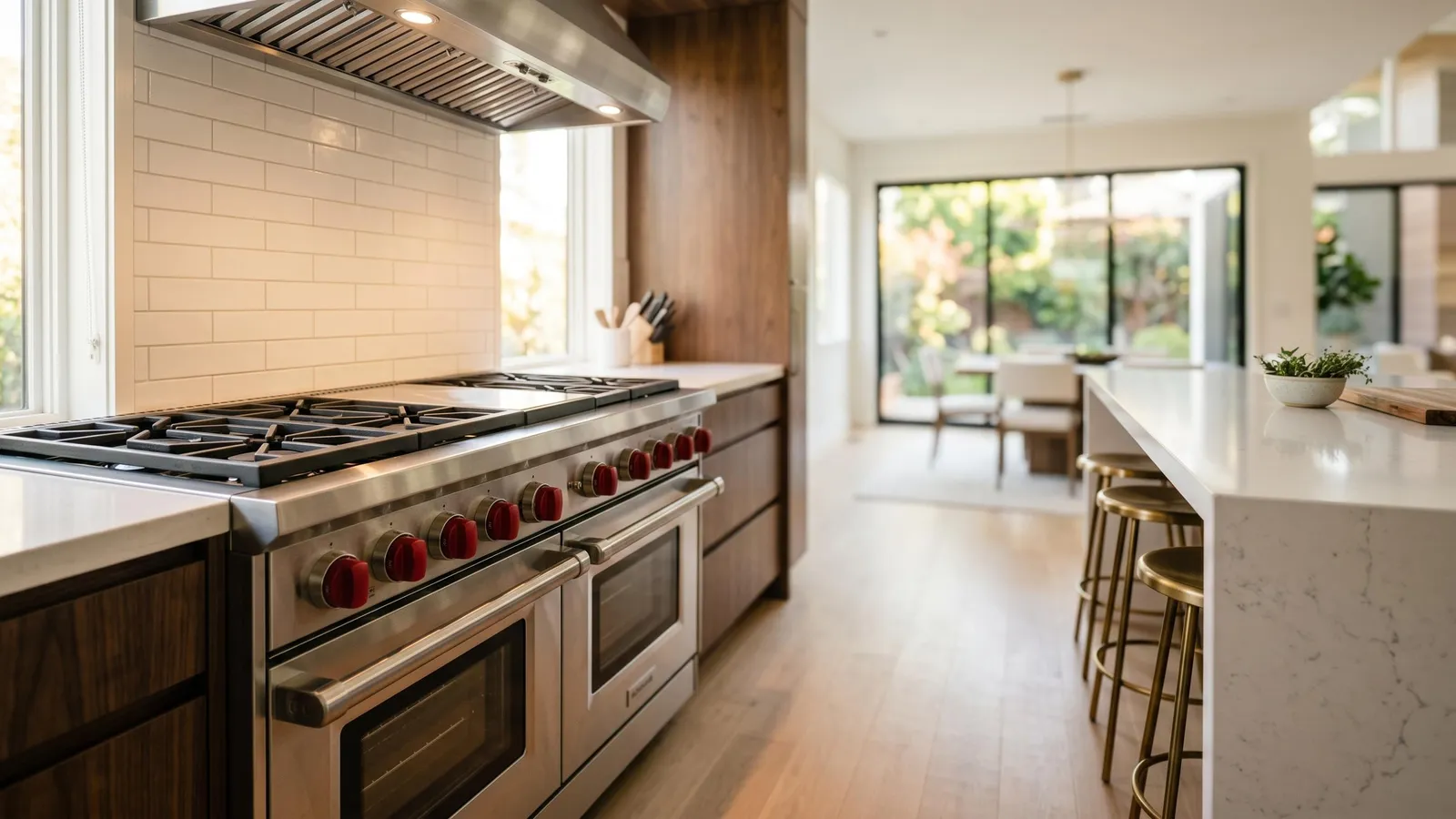Wolf range in a professional kitchen
